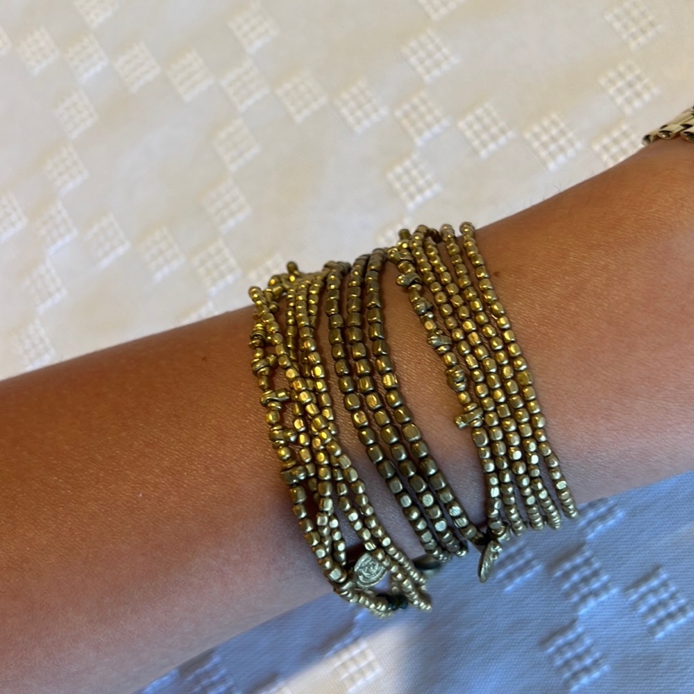 GOLD SEED BEAD WRAP BRACELET